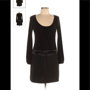Laundry by Shelli Segal Black Cocktail Dress Sz 10 Velvet Waist Detail